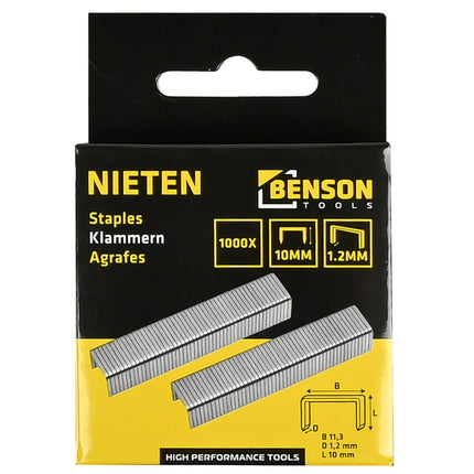 Nieten 10 mm x 1,2 mm - 1000 st. voor textiel en leer bevestigen
