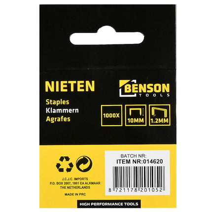 Nieten 10 mm x 1,2 mm - 1000 st. voor textiel en leer bevestigen