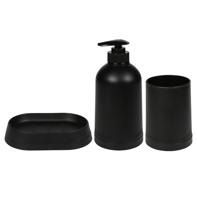 Badkamerset zwart 3 dlg – Volume of soap dispender 350 ml, 350 ml