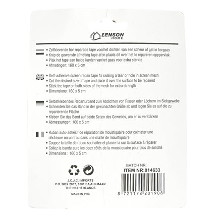 Hor reparatie tape zelfklevend 160x5 cm zwart – Afmetingen 160 x 5 cm
