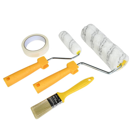 Muurverfset 8 dlg - Inclusief Verfbak, Rollers & Afplaktape, Ideaal voor Binnen- en Buitenschilderprojecten