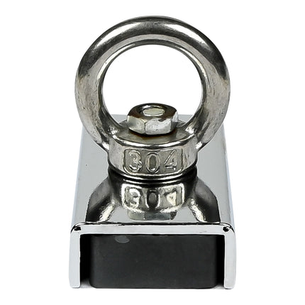 Magneet met oog – Afmetingen magneet 48 x 28 x12 mm, Binnendiameter oog 17 mm, 2,25 kg