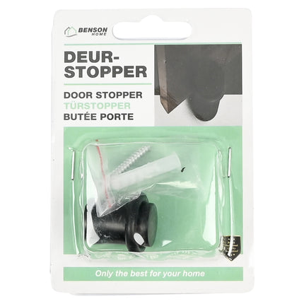 Deurstopper mini zwart – Diameter 26,5 mm, Hoogte 27,5 mm, 26,5 mm, 27,5 mm