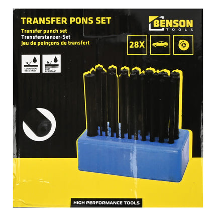 Transfer pons set 28 dlg – Lengte 123 mm, Materiaal carbonstaal, 123 mm, 13.5 mm