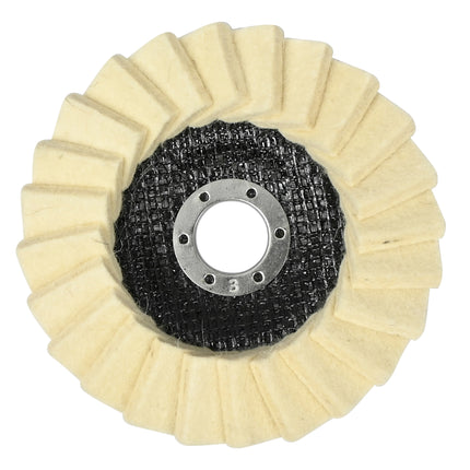 Lamellenschijf vilt Ø 125 x 22 mm – Afmetingen ø125 mm x 22 mm, Max. toerental 15.000 RPM