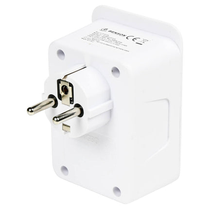 Steckdose Schuko: 1x 16A, 2x USB-A, 2x USB-C, 5V 3,4A, mit Dock.