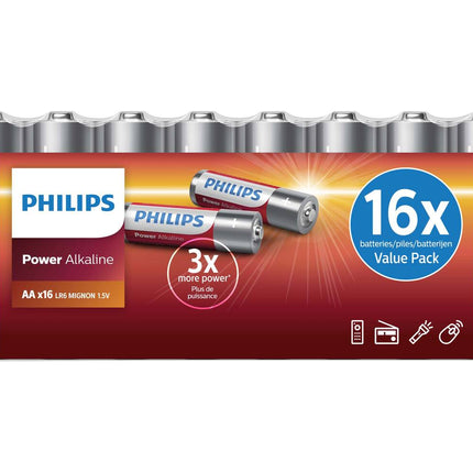 Philips AA 16-pack Batterijen voor Speelgoed en Elektronische Apparaten