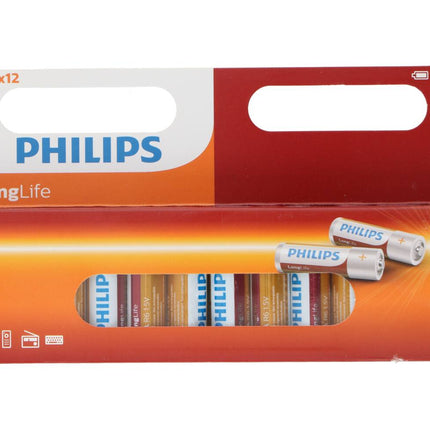 Philips Longlife AA Batterijen 12-pack - 1.5V voor dagelijks gebruik