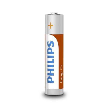Philips Longlife AAA Batterijen - 4 Stuks, 1.5V Voor Afstandsbediening