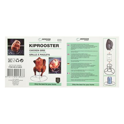 Kiprooster – Materiaal RVS, 12,5 cm, 17 cm, 7,5 cm