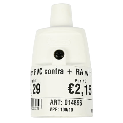 Stekker PVC contra + RA wit – Voor DE BELGISCHE EN FRANSE MARKT