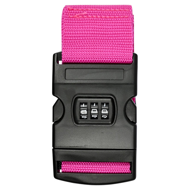 Kofferspanband + cijferslot fuchsia – Lengte ca. 200 cm, Breedte ca. 5 cm, 200 cm