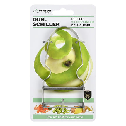 Dunschiller – Lengte 11 cm, Breedte 6,5 cm, Gewicht 30 g, Materiaal roestvrijstaal