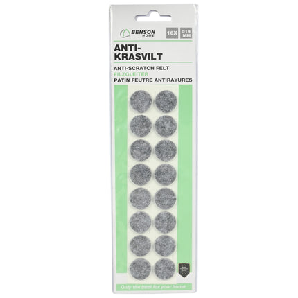 Antikrasvilt ø19 mm 16 dlg grijs – Maat ø19 mm, Aantal 16 st