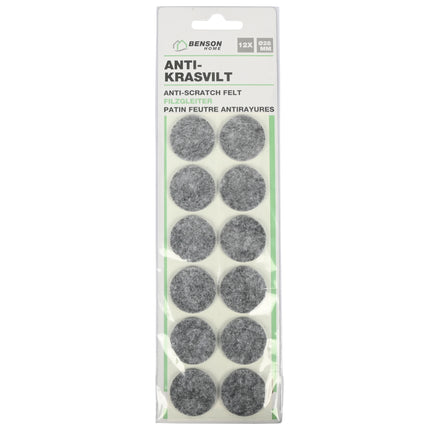 Antikrasvilt ø28 mm 12 dlg grijs – Maat ø28 mm, Aantal 12 st