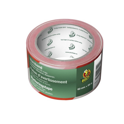 Markeringstape rood/wit 60 mm x 66 m – Breedte 60 mm – goed zichtbaar, 66 meter