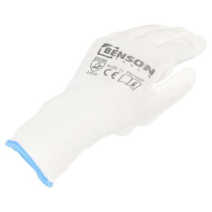 Werkhandschoenen PU palm wit maat 11