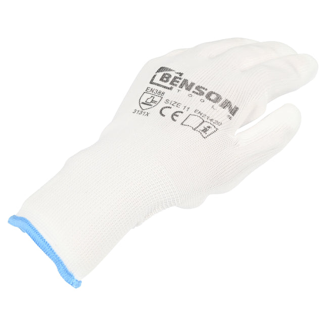 Werkhandschoenen PU palm wit maat 11