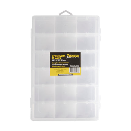Opbergbox 18 vak 27 x 17,5 x 4,5 cm – Afmetingen 27 × 17,5 × 4,5 cm