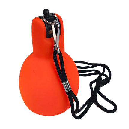 Handfluit oranje – Afmeting fluitje 4,5 x 1,7 cm, Lengte koord 45 cm, 1,7 cm, 45 cm