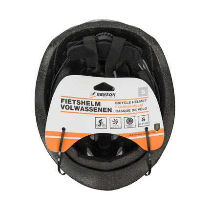Fietshelm volwassenen maat S (52-54 cm) zwart – Hoofdomtrek 52-54 cm, Materiaal kunststof