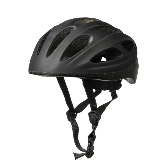 Fietshelm volwassenen maat L (58-61 cm) zwart – Hoofdomtrek 58-61 cm, Materiaal kunststof