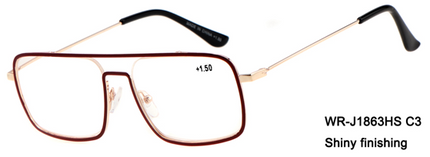 Leesbril Sevilla goud/bordo display