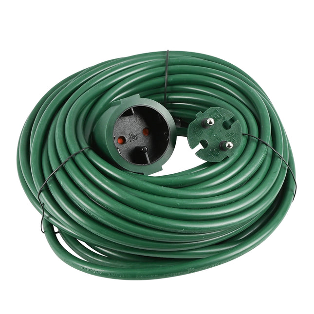 Verlengsnoer 2X1.5 niet geaard 20 mtr groen – 250V, 20 METER, Voor geaarde stekkers