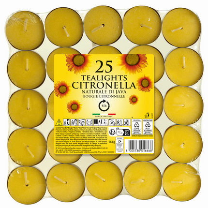 Citronella theelichten 25 dlg – Compact