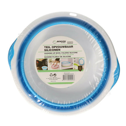 Teil opvouwbaar siliconen ø30 cm – SIZE 31 x 11 CM, WEIGHT 246 GR, COLOR WHITE + BLUE